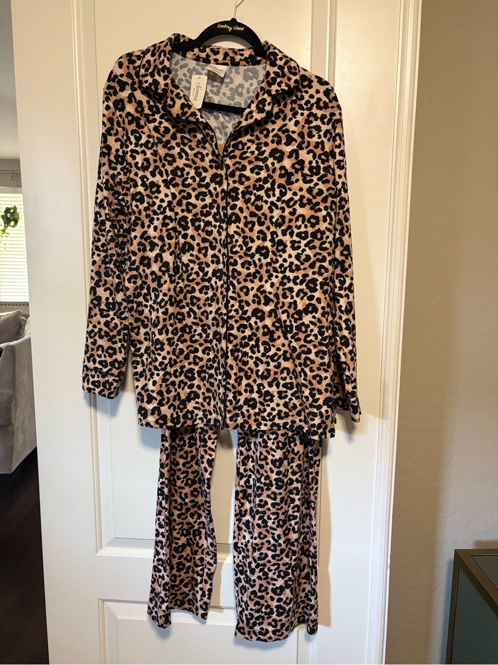 🐆🐆 NWT Women’s Soma Cool Nights Leopard Print Pajama Set - Tan & Black 💤💤 - Picture 2 of 8